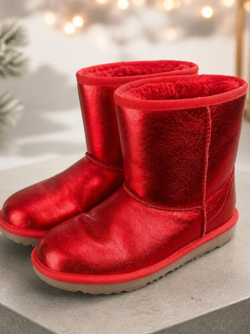 UGG Classic Metallic Red Boots Womens size 5